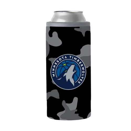 Minnesota Timberwolves 12 oz. Black Camo Slim Can Coozie