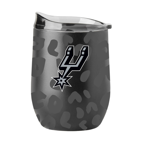 San Antonio Spurs 16 oz. Leopard Powder Coat Curved Beverage Glass