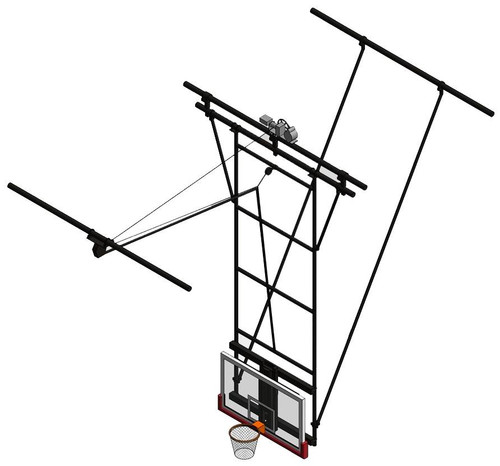 Porter Ceiling Suspended Forward Fold Rear Braced Backstop Rectangular Board