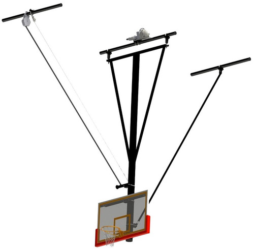 Porter Ceiling Suspended 900 Series Forward Fold Rear Braced Backstop