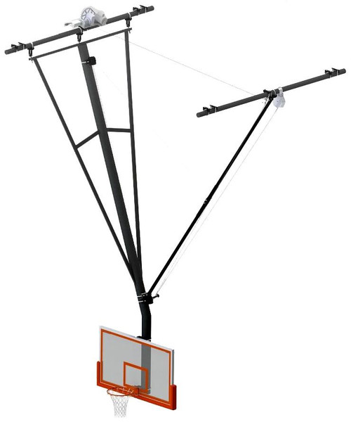 Porter Ceiling Suspended Cambered Side Fold, Side-Braced Backstop