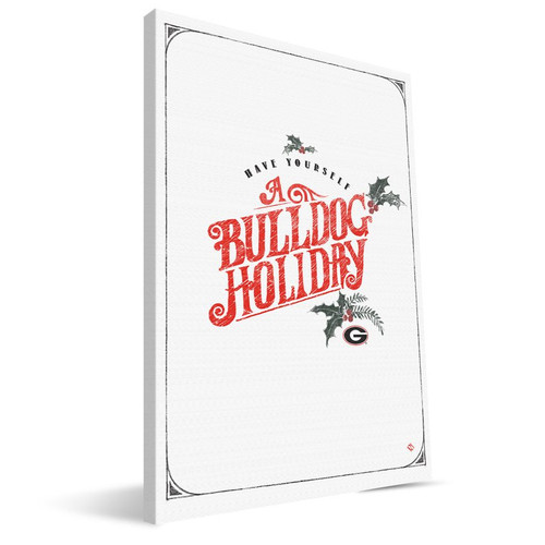 Georgia Bulldogs 8" x 12" Merry Little Christmas Canvas Print