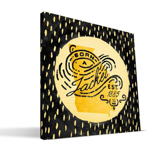 Georgia Tech Yellow Jackets 12" x 12" Born a Fan Canvas Print
