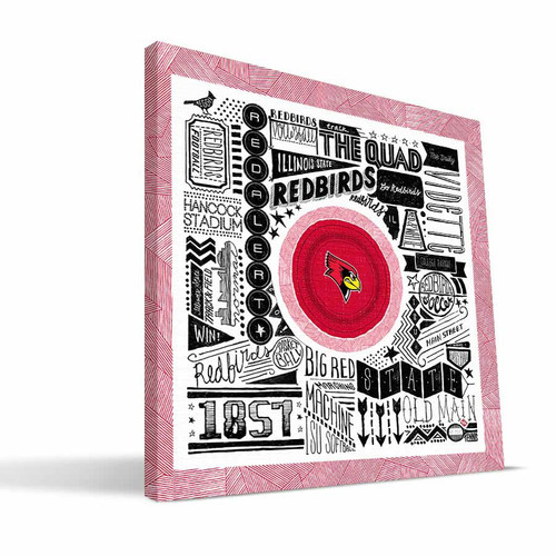 Illinois State Redbirds 16" x 16" Pictograph Canvas Print