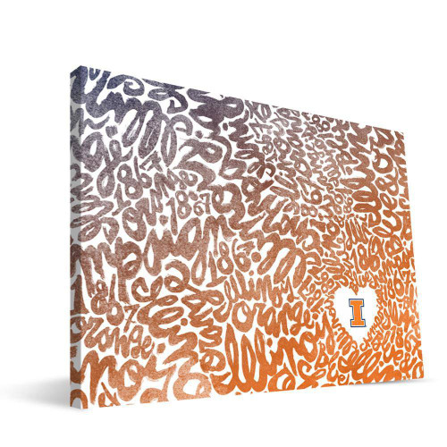 Illinois Fighting Illini 8" x 12" Watercolor Canvas Print