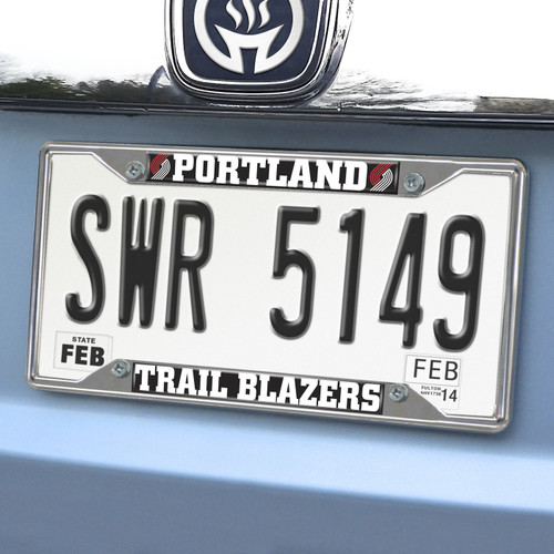 Portland Trail Blazers Chrome Metal License Plate Frame