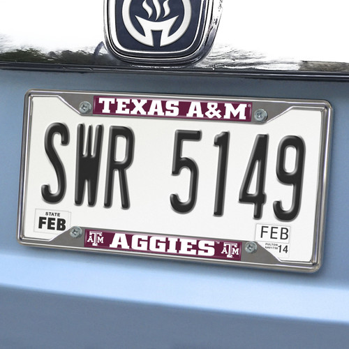 Texas A&M Aggies Chrome Metal License Plate Frame