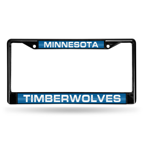 Minnesota Timberwolves Laser Black License Plate Frame