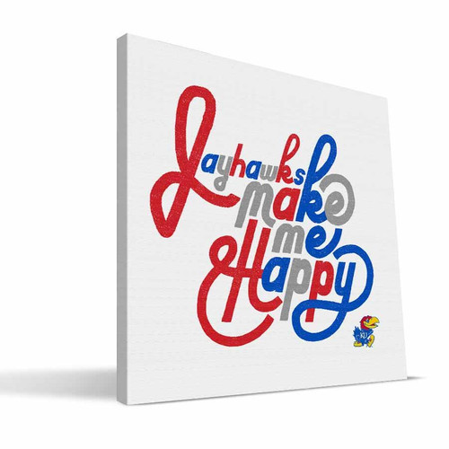 Kansas Jayhawks Happy Canvas Print