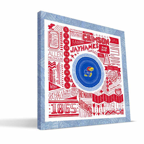 Kansas Jayhawks 16" x 16" Pictograph Canvas Print