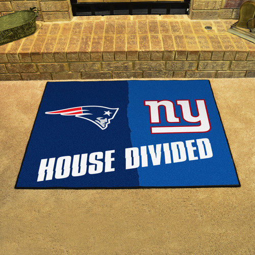 New England Patriots/New York Giants House Divided Mat