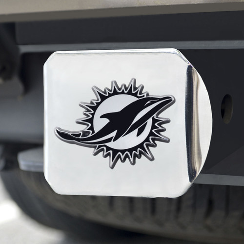 Miami Dolphins Chrome Metal Hitch Cover
