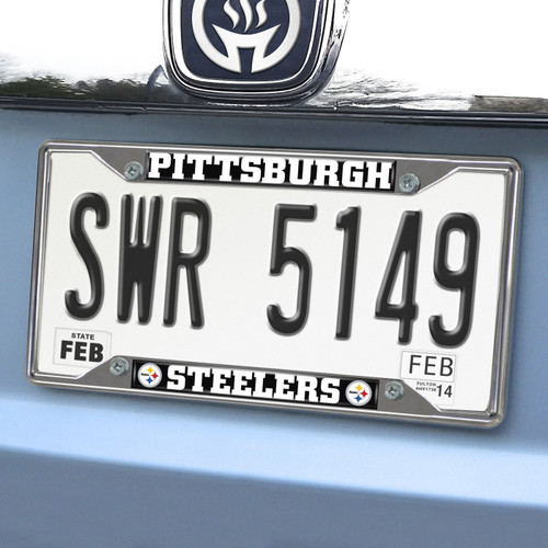 Pittsburgh Steelers Chrome Metal License Plate Frame