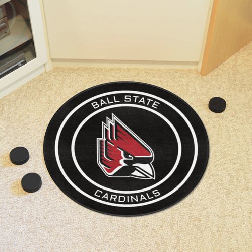 Ball State Cardinals Hockey Puck Mat