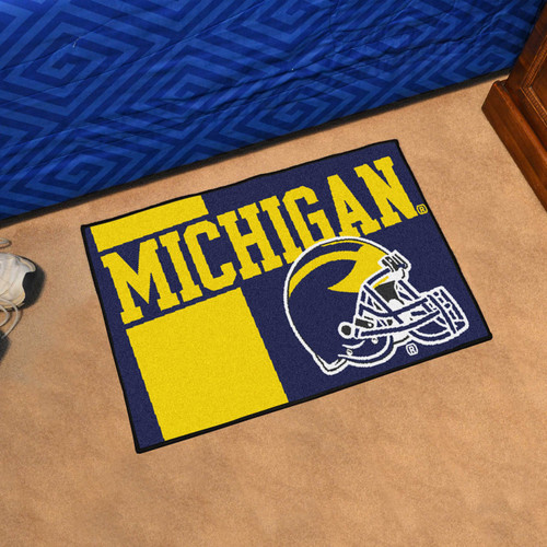 Michigan Wolverines Uniform Inspired Starter Rug