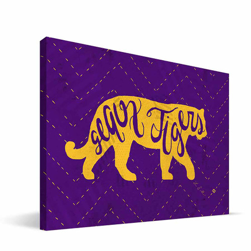 LSU Tigers 8" x 12" Mascot Canvas Print