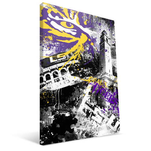 LSU Tigers 16" x 24" Spirit Canvas Print