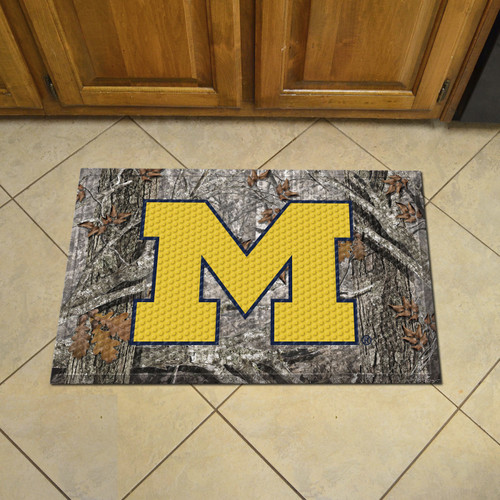 Michigan Wolverines Camo Scraper Door Mat