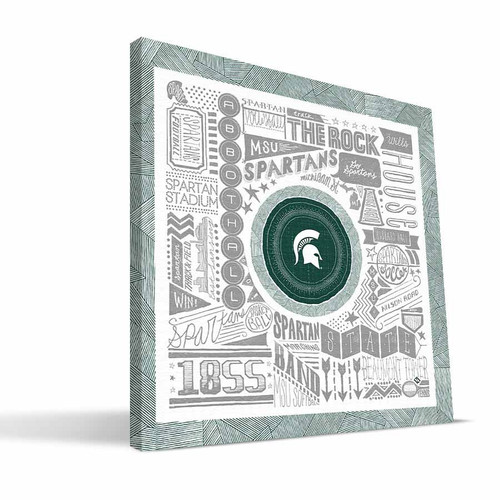 Michigan State Spartans 16" x 16" Pictograph Canvas Print