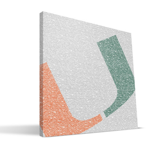 Miami Hurricanes 16" x 16" Typo Canvas Print