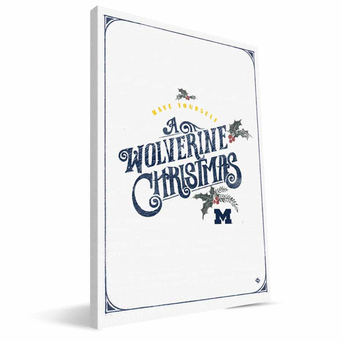 Michigan Wolverines 8" x 12" Merry Little Christmas Canvas Print