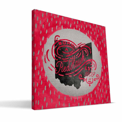 Miami of Ohio Redhawks 12" x 12" Born a Fan Canvas Print