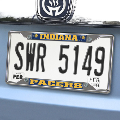 Indiana Pacers Chrome Metal License Plate Frame
