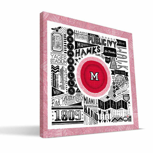 Miami of Ohio Redhawks 16" x 16" Pictograph Canvas Print