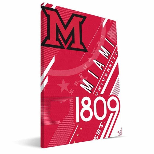 Miami of Ohio Redhawks Retro Canvas Print