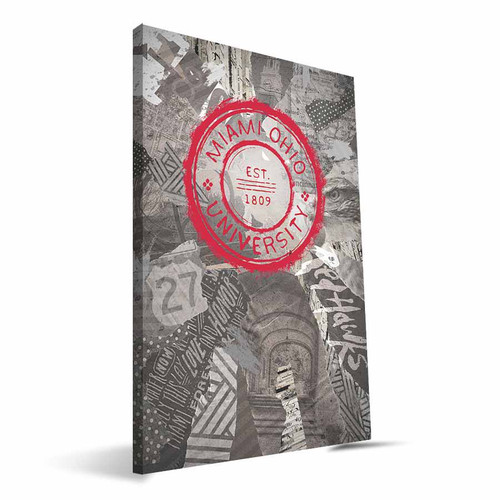 Miami of Ohio Redhawks 16" x 24" Scrapbook Canvas Print