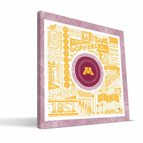 Minnesota Golden Gophers 16" x 16" Pictograph Canvas Print