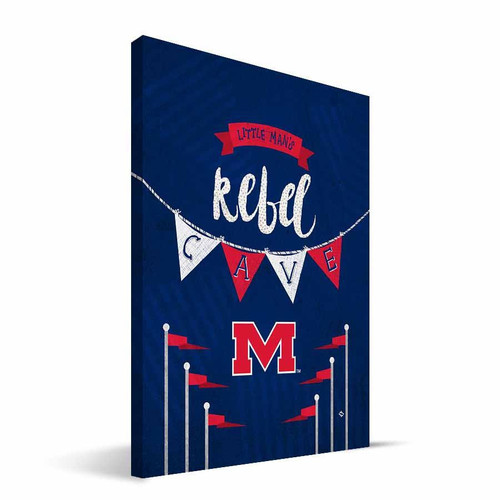 Mississippi Rebels 8" x 12" Little Man Canvas Print