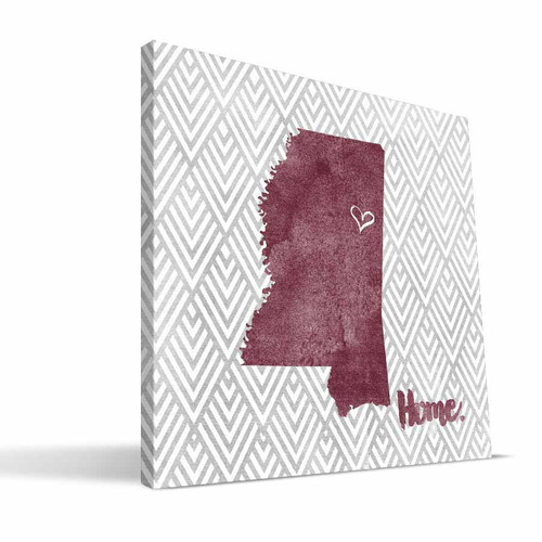Mississippi State Bulldogs 12" x 12" Home Canvas Print