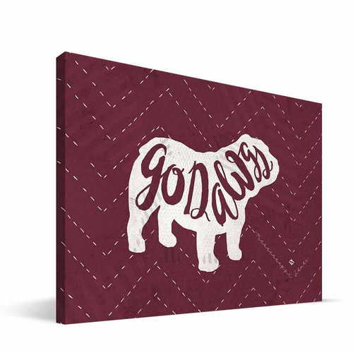 Mississippi State Bulldogs 8" x 12" Mascot Canvas Print