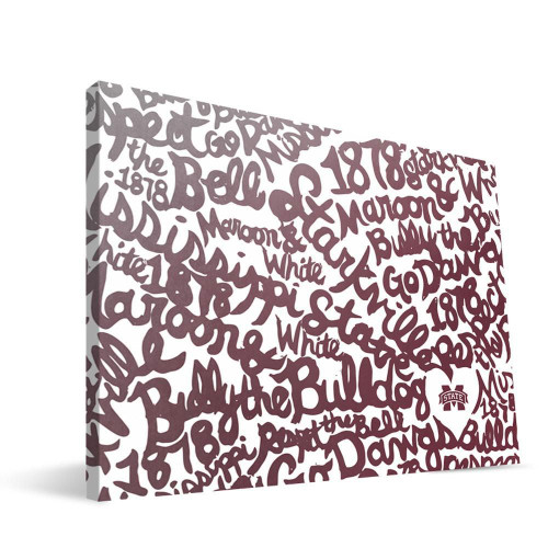 Mississippi State Bulldogs 8" x 12" Watercolor Canvas Print