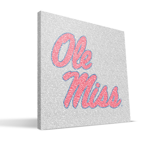 Mississippi Rebels 16" x 16" Typo Canvas Print