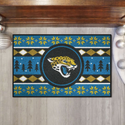 Jacksonville Jaguars Christmas Sweater Starter Rug