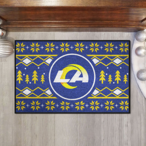 Los Angeles Rams Christmas Sweater Starter Rug