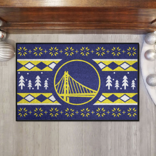 Golden State Warriors Christmas Sweater Starter Rug