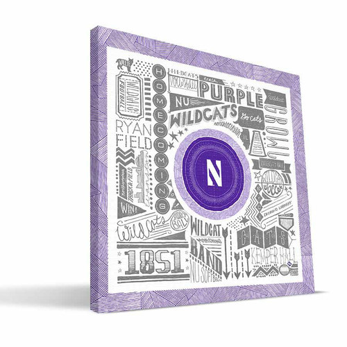 Northwestern Wildcats 16" x 16" Pictograph Canvas Print