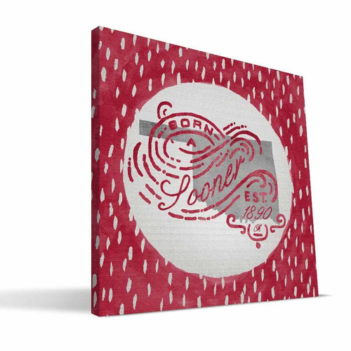 Oklahoma Sooners 12" x 12" Born a Fan Canvas Print