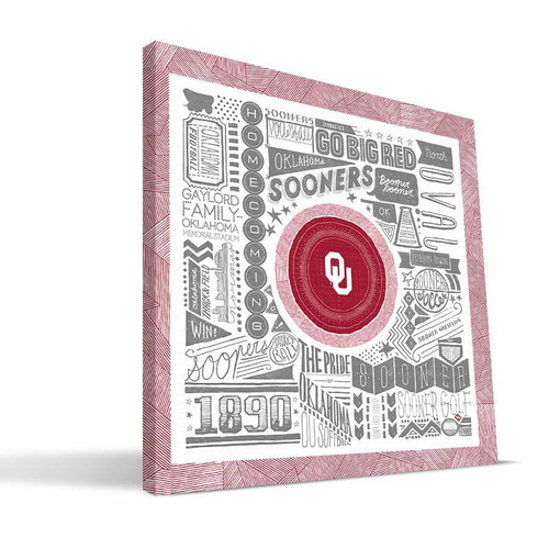 Oklahoma Sooners 16" x 16" Pictograph Canvas Print