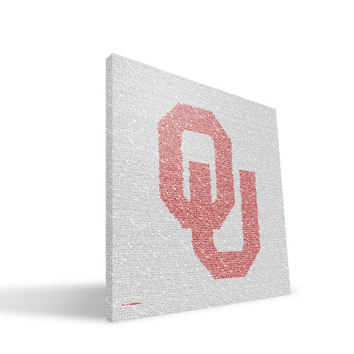 Oklahoma Sooners 16" x 16" Typo Canvas Print