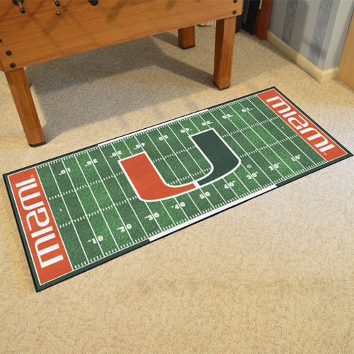 Miami Hurricanes Football Field Runner Rug