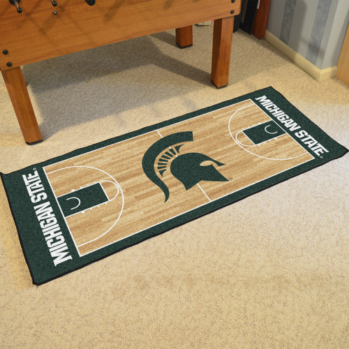 Michigan State Spartans Basketball Court Runner Rug