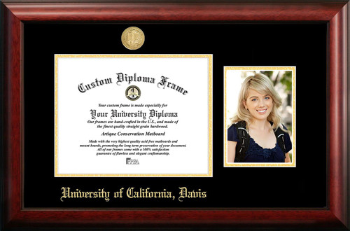 California Davis Aggies Gold Embossed Diploma Frame with Portrait