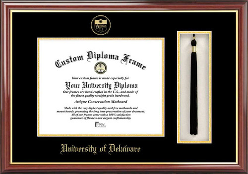 Delaware Blue Hens Diploma Frame & Tassel Box