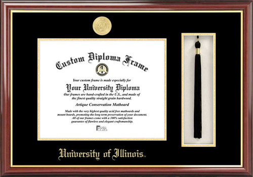 Illinois Fighting Illini Diploma Frame & Tassel Box