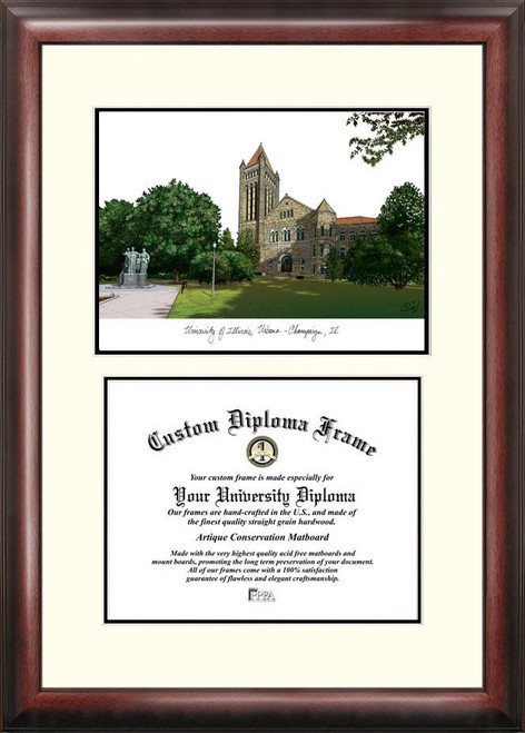 Illinois Fighting Illini Scholar Diploma Frame