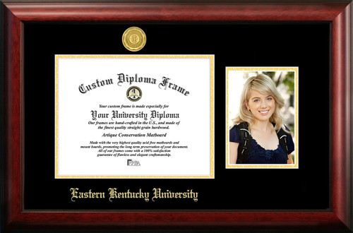 Eastern Kentucky Colonels Gold Embossed Diploma Frame with Portrait